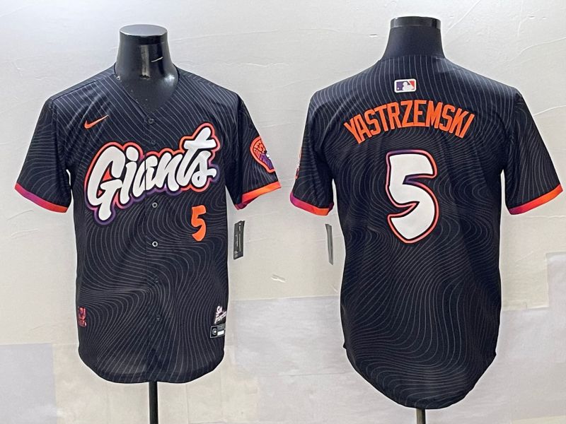 Men San Francisco Giants #5 Yastrzemski Black Joint Name 2025 Nike MLB Jersey style 36->san francisco giants->MLB Jersey